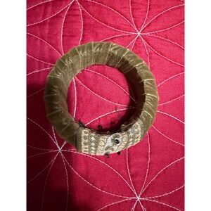 Vintage Velvet Bracelet Cuff Beaded Embellished Boho Jewelry